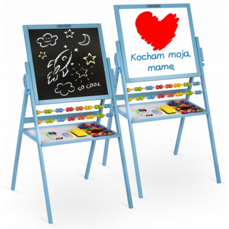 Bebe 9 luni+ - Tabla educationala cu doua fete si accesorii Ricokids RK-800, 101 x 54 x 55 cm, Albastru