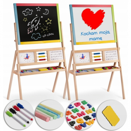 Bebe 9 luni+ - Tabla educationala cu doua fete si accesorii Ricokids RK-801, 113 x 69 x 37 cm, Multicolora