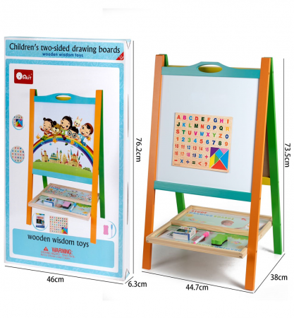 Copii 3 ani+ - Tabla magnetica pentru copii, 2 fete, pliabila, dimensiuni diferite