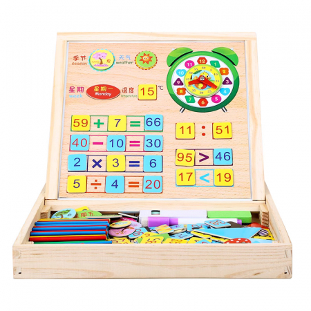 Tablita multifunctionala din lemn cu cifre, betisoare, tangram si Sudoku [2]