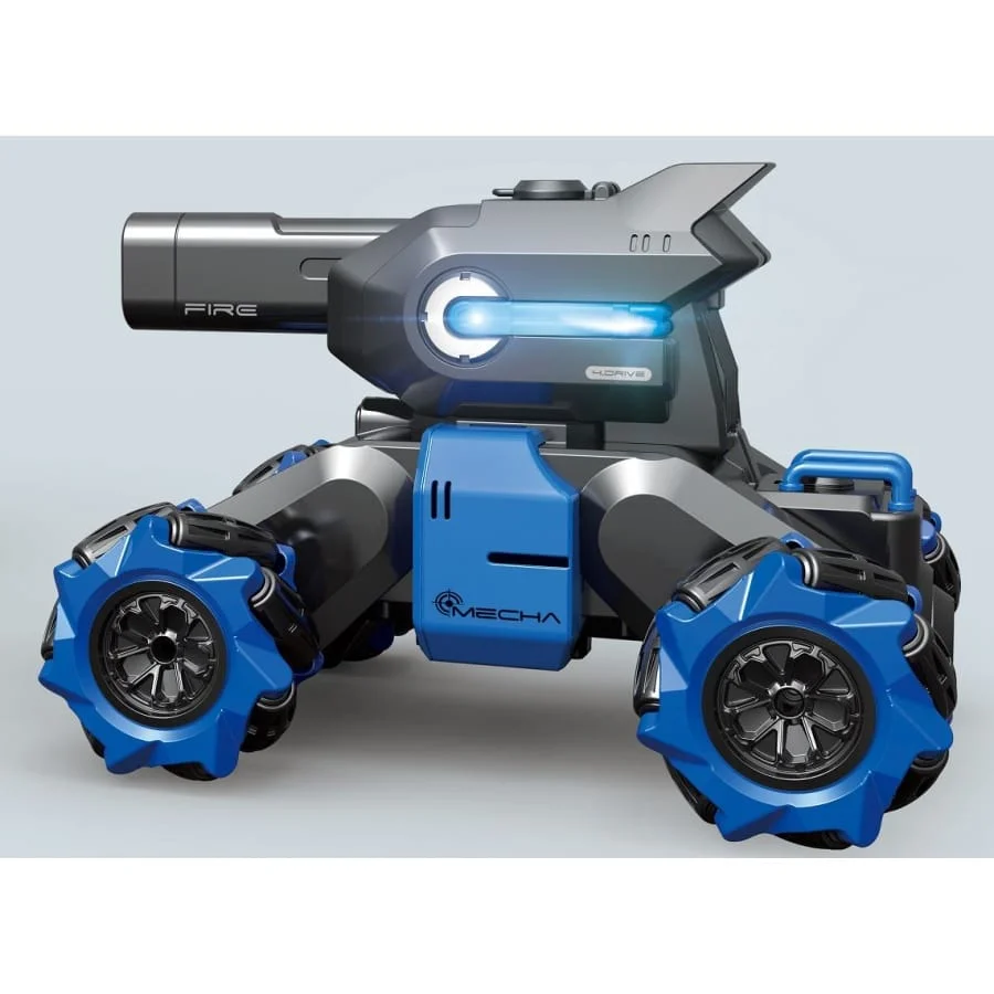 Copii 4 ani+ - Tanc Robot cu Telecomanda, Tun cu Apa, Lumini si Sunete, Albastru