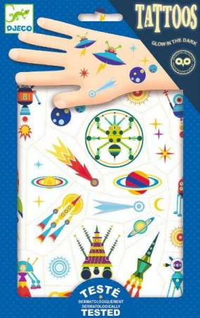 Copii 3 ani+ - Tatuaje fluorescente Spatiu, Djeco