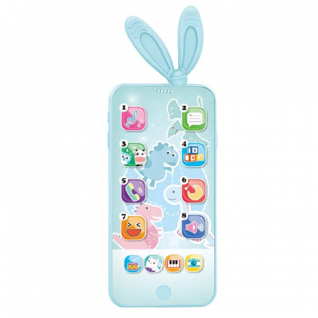 Jucarii copii si bebe - Telefon interactiv de jucarie cu husa din silicon si USB