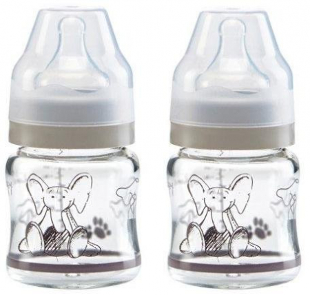 Pentru Bebe - Thermobaby set 2 biberoane sticla gat larg 120ml SAVANA