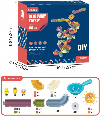 Traseu cu ventuze pentru baie - Ratustele pe tobogan [1]