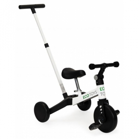 Jucarii de exterior - Tricicleta cu pedale si maner 2 in 1 Ecotoys YM-BT-6 - Alb