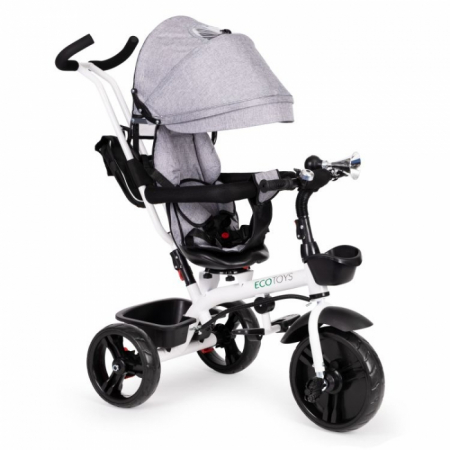 Jucarii de exterior - Tricicleta cu sezut reversibil Ecotoys JM-322 - Gri