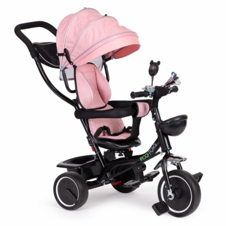Jucarii de exterior - Tricicleta Cu Sezut Rotativ Ecotoys JM-066-9 - Roz