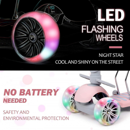 Trotineta pentru Copii Ajustabila cu Lumini, Scaunel si Pedale [13]