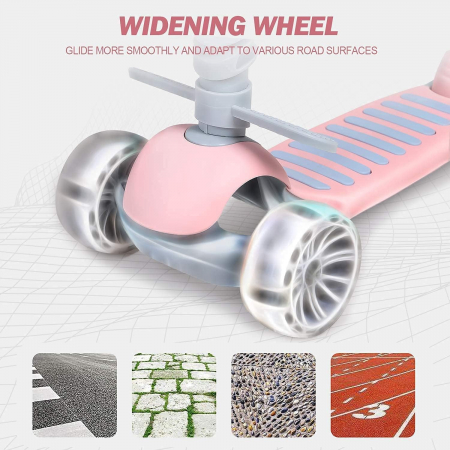 Trotineta pentru Copii Ajustabila cu Lumini, Scaunel si Pedale [11]