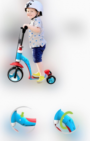 Bicicleta convertibila 2 în 1 albastru/rosu [2]