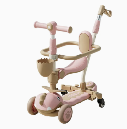 Trotinete - Trotineta Multifunctionala 5 in 1 pentru Copii, cu Maner Parental, Suport Lateral si Roti LED