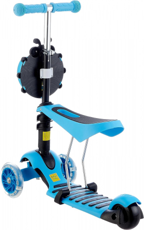 Trotineta pentru Copii cu Lumini 5 in 1, Cosulet Buburuza, Maner de Impins fara Pedale [2]