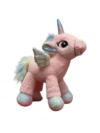 Unicorn roz din plus cu paiete curcubeu [1]