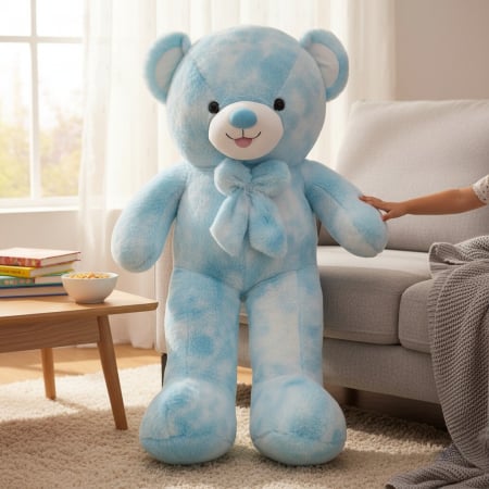 Jucarii de plus - Ursulet de Plus 130 cm, Bleu si Alb cu Efect Degrade, Moale si Pufos, pentru Copii si Bebelusi
