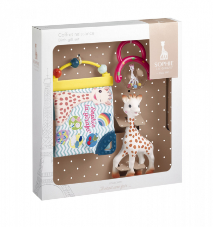 Jucarii copii si bebe - Vulli Set Cadou Girafa Sophie, Zornaitoare si carticica cu activitati