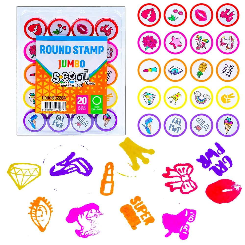 Accesorii craft, Stampilute rotunde, 20 buc/set - S-COOL [13]