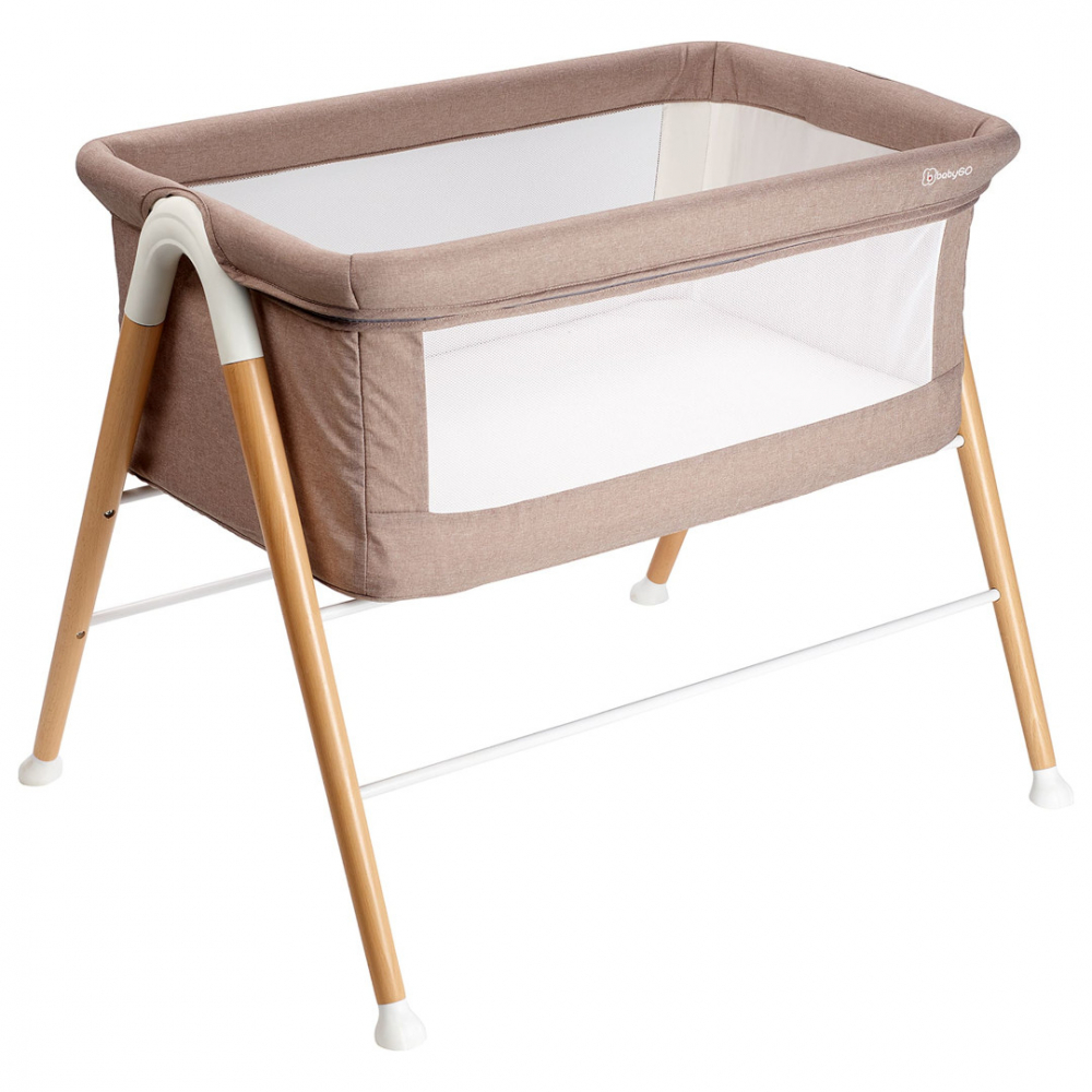 BabyGo - Patut cu cadru din Lemn Goodnight Beige [1]