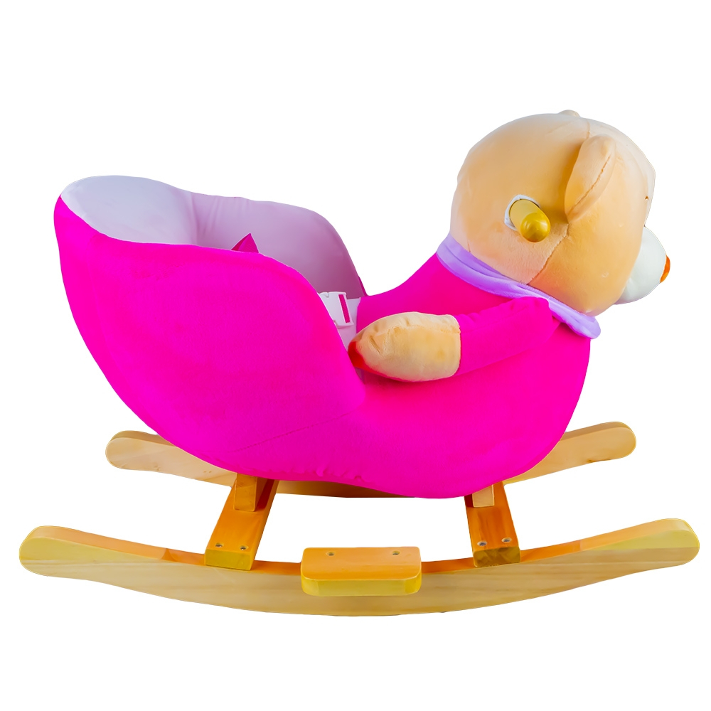 Balansoar pentru bebelusi, Ursulet, lemn + plus, roz, 60x34x45 cm [2]
