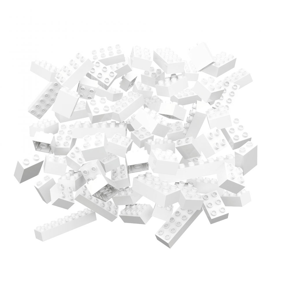 Blocuri de constructie albe Hubelino (60 piese) [1]