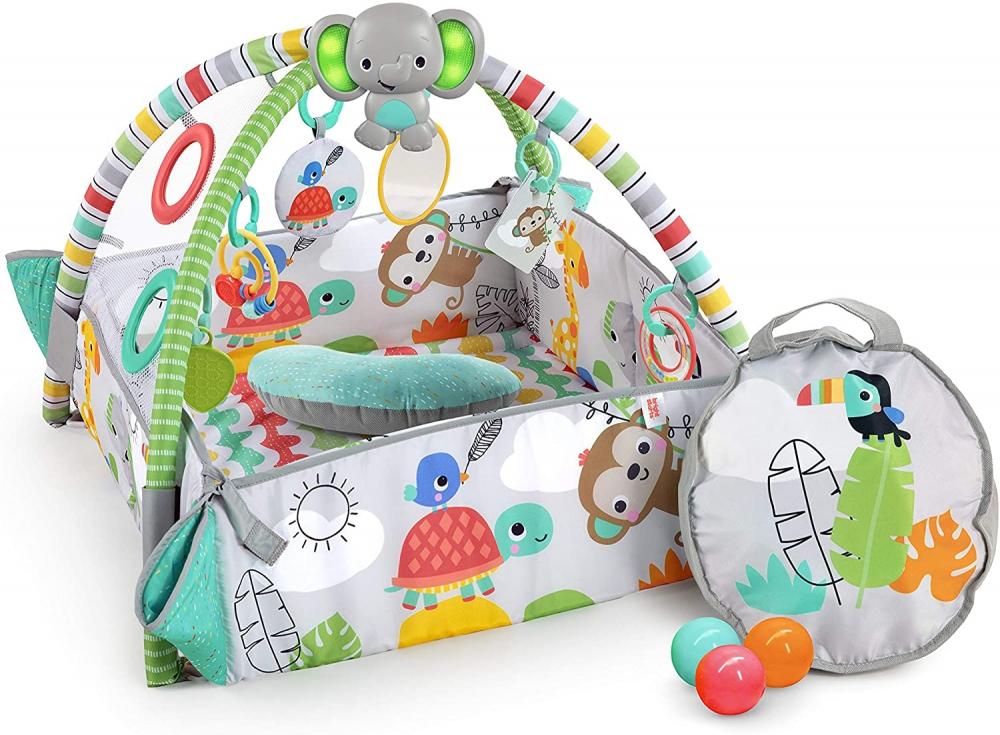 Bright Starts - Salteluta de activitati 5 in 1 Gym & Ball Pit Totally Tropical [1]