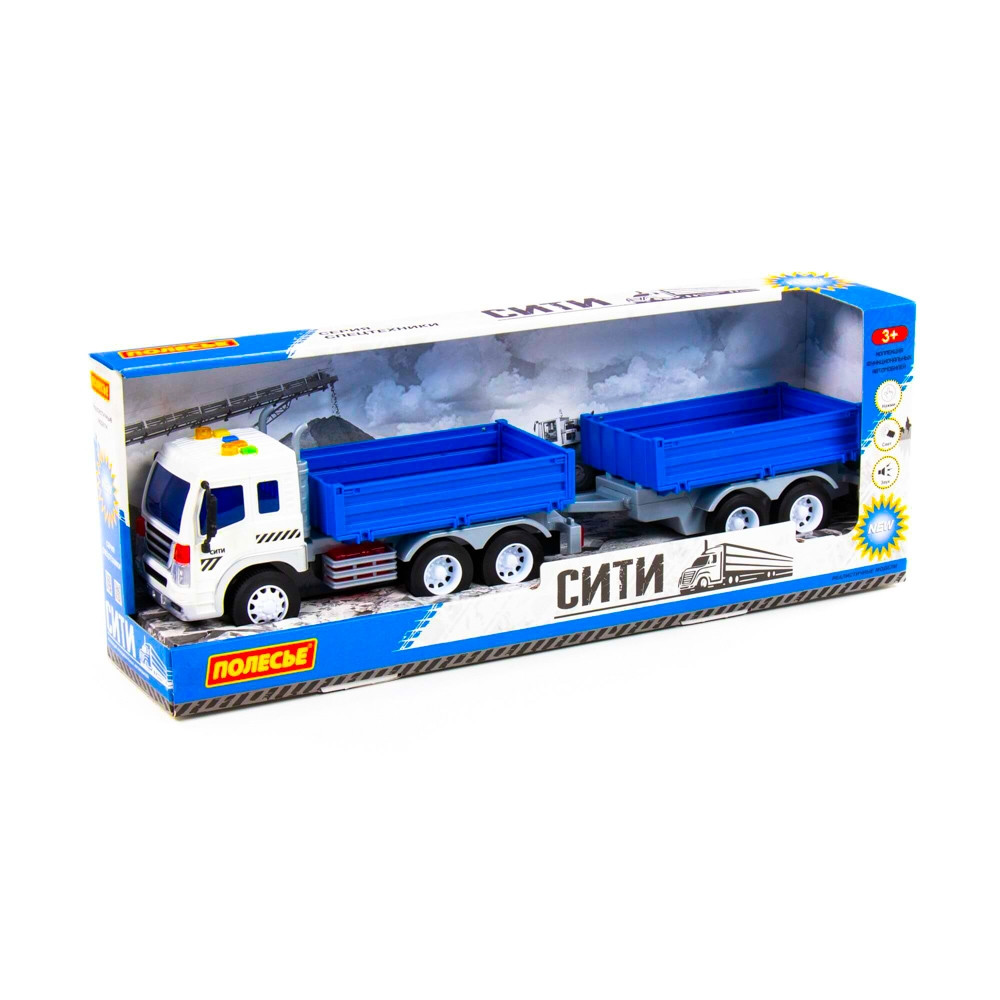 Camion + remorca cu lumina si sunet, 46.6x10.2x12 cm, Polesie [1]