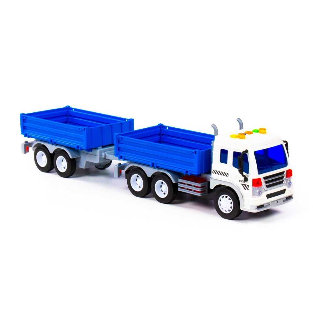 Camion + remorca cu lumina si sunet, 46.6x10.2x12 cm, Polesie [3]