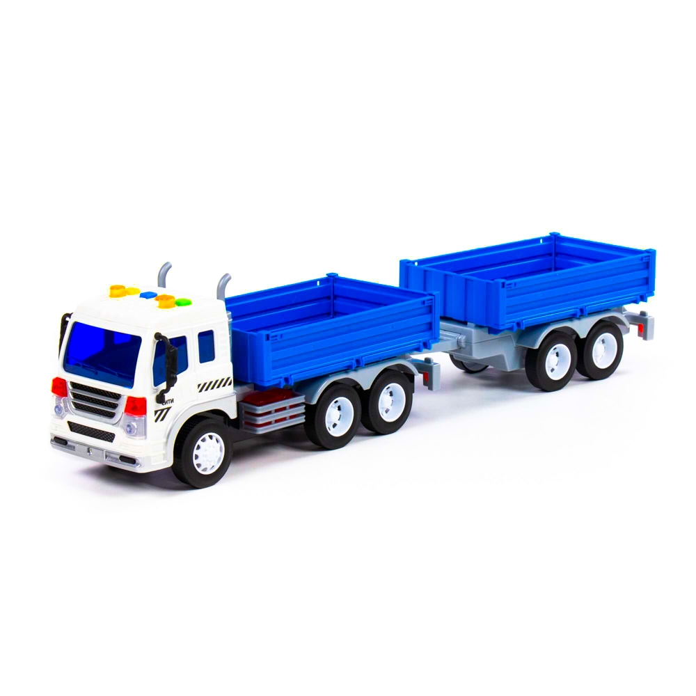 Camion + remorca cu lumina si sunet, 46.6x10.2x12 cm, Polesie [2]