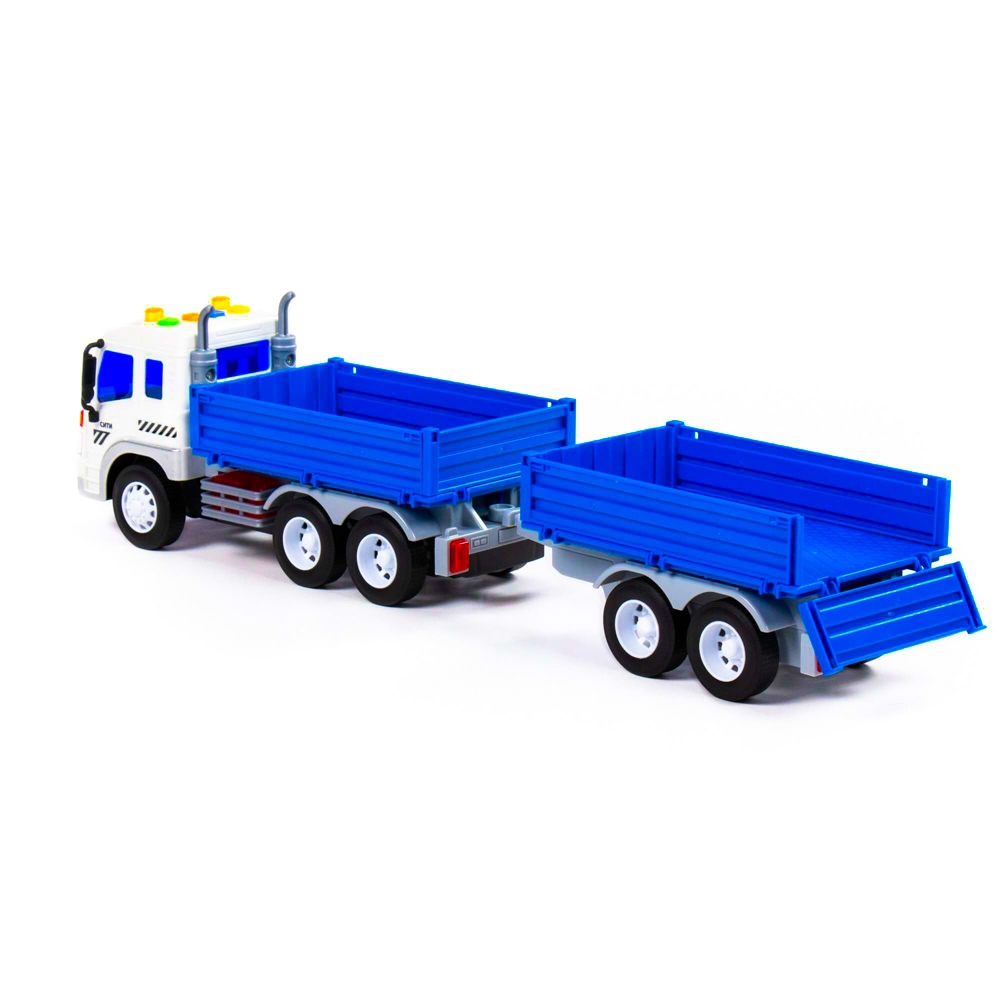 Camion + remorca cu lumina si sunet, 46.6x10.2x12 cm, Polesie [5]