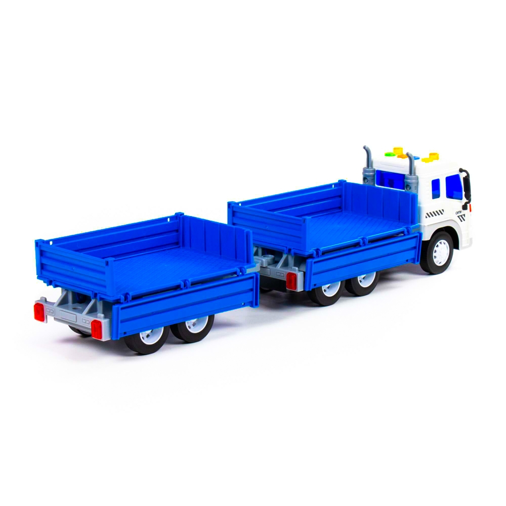 Camion + remorca cu lumina si sunet, 46.6x10.2x12 cm, Polesie [4]
