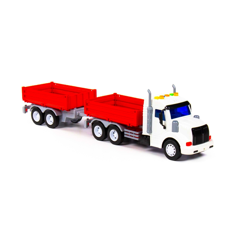 Camion + remorca cu lumina si sunet, 50.6x98x13 cm, Polesie [3]