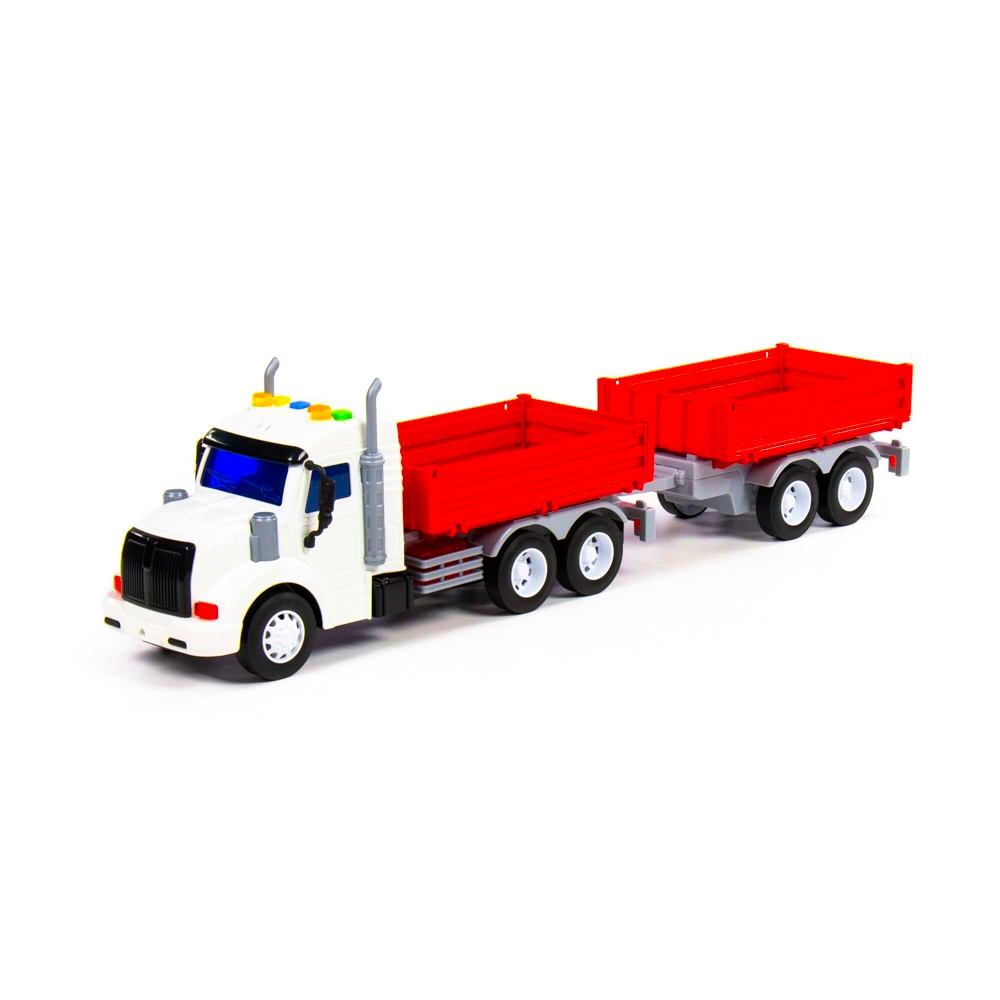 Camion + remorca cu lumina si sunet, 50.6x98x13 cm, Polesie [2]