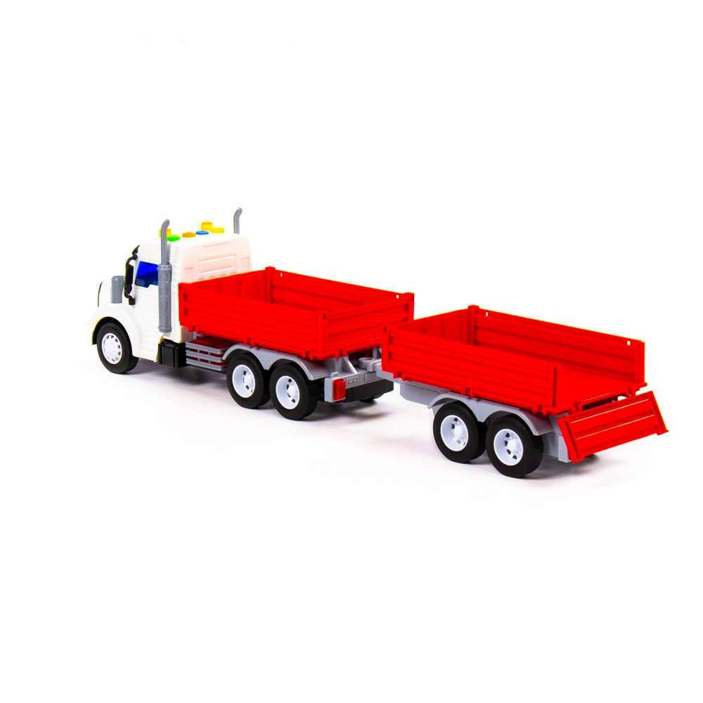 Camion + remorca cu lumina si sunet, 50.6x98x13 cm, Polesie [5]