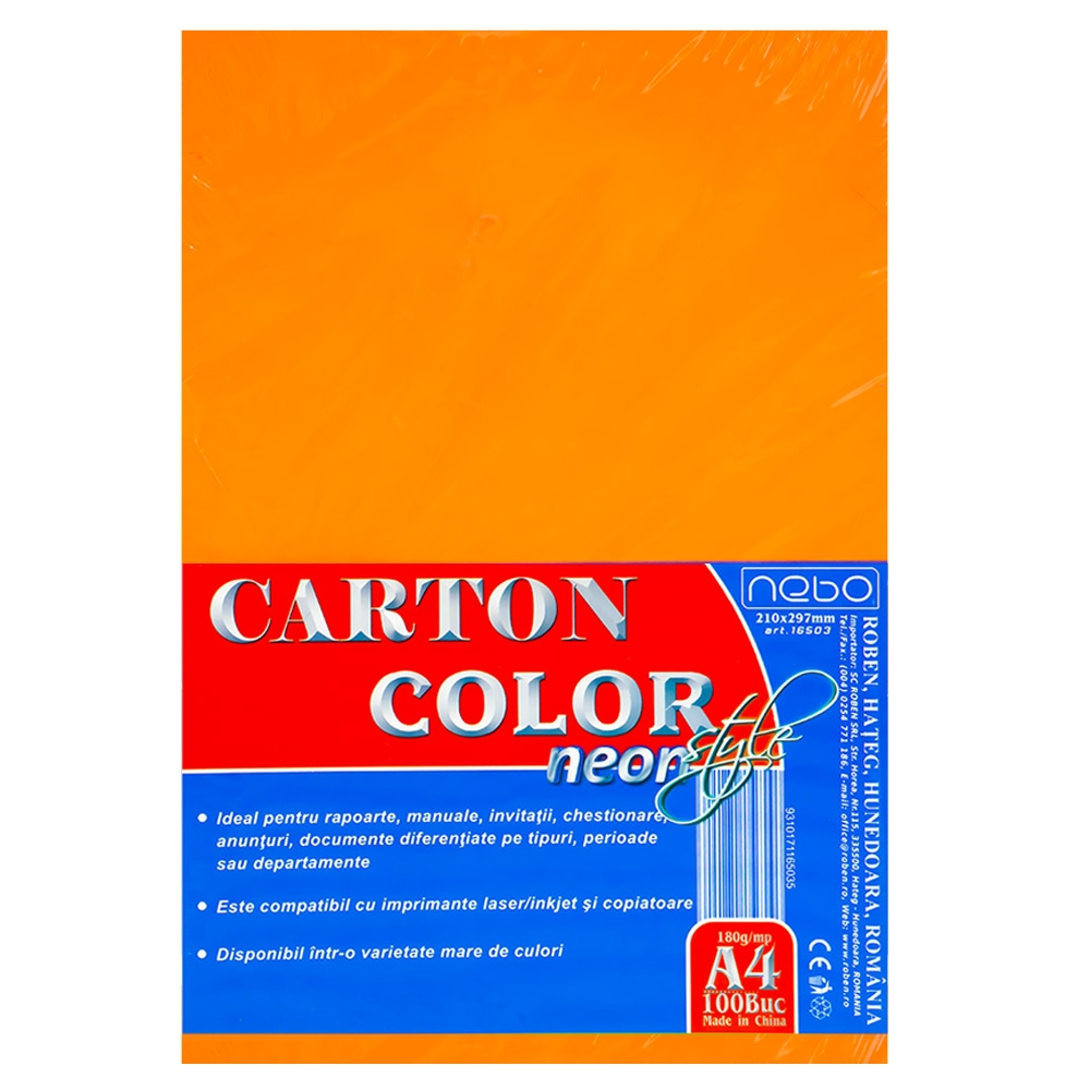 Carton color A4 180g NEON Set 100 - NEBO [8]