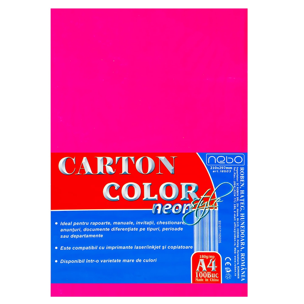 Carton color A4 180g NEON Set 100 - NEBO [7]