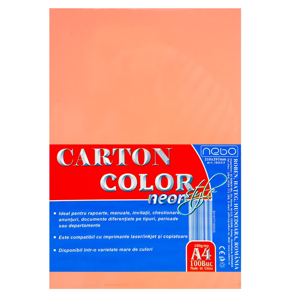 Carton color A4 180g NEON Set 100 - NEBO [6]