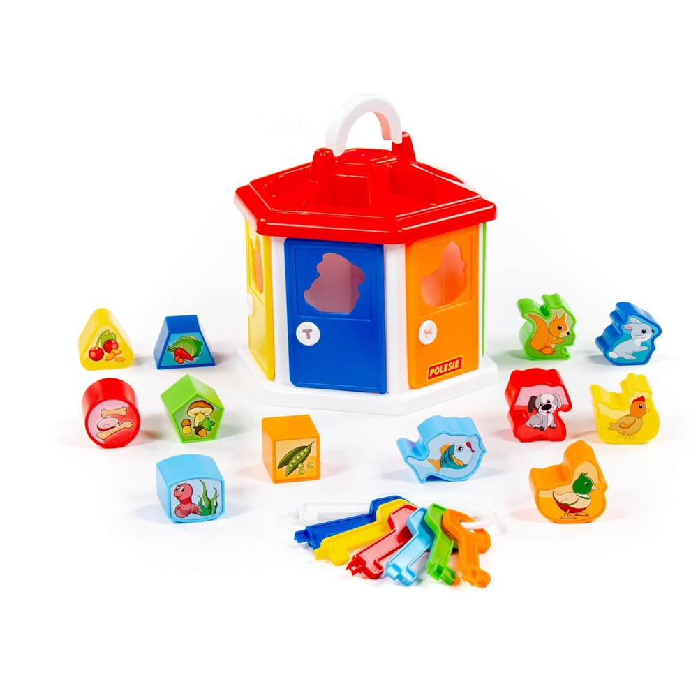 Casuta educativa + forme si chei, 22,4x19,5x21,3 cm, Polesie [5]