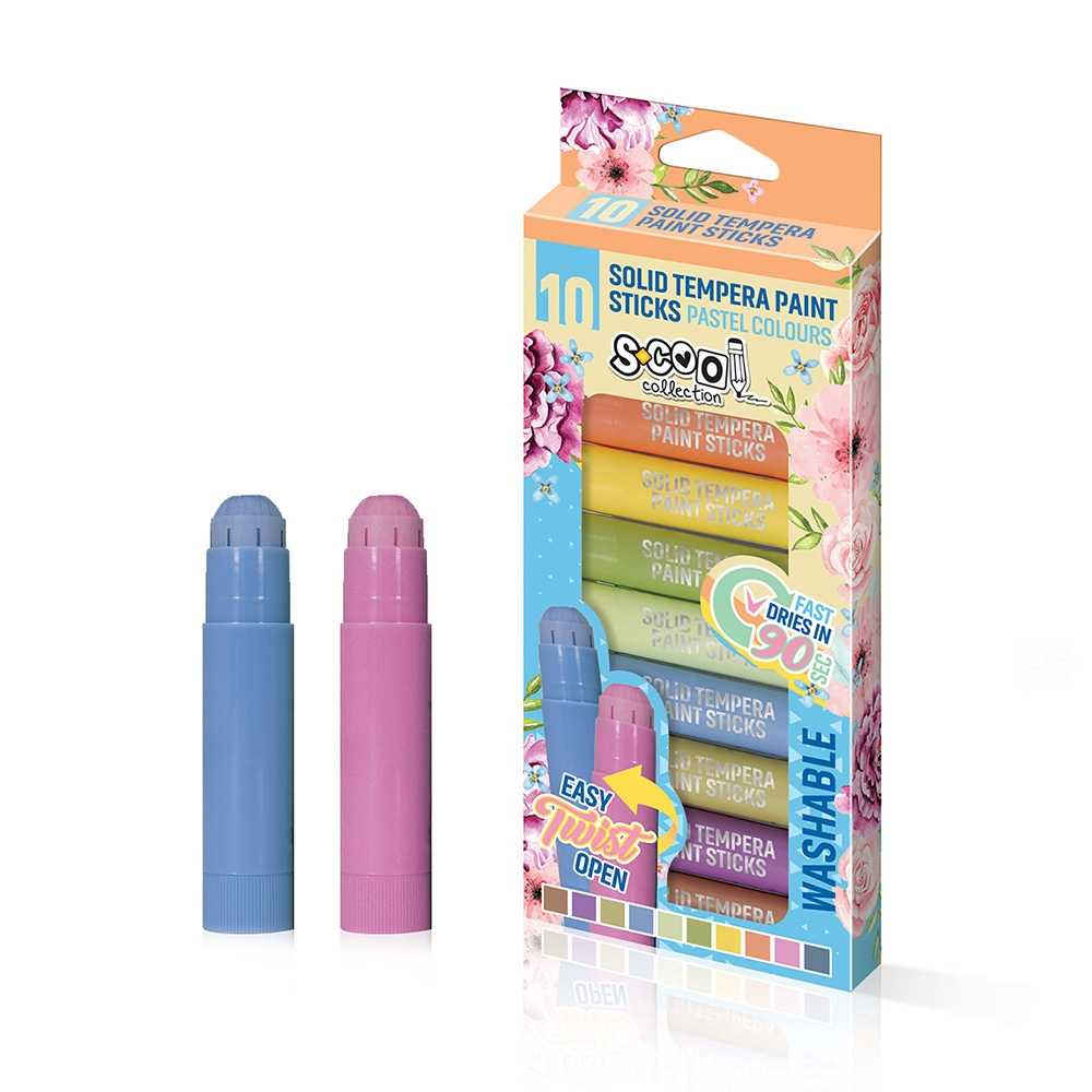 Creioane tempera, culori pastel, 10 cul/set - S-COOL [1]