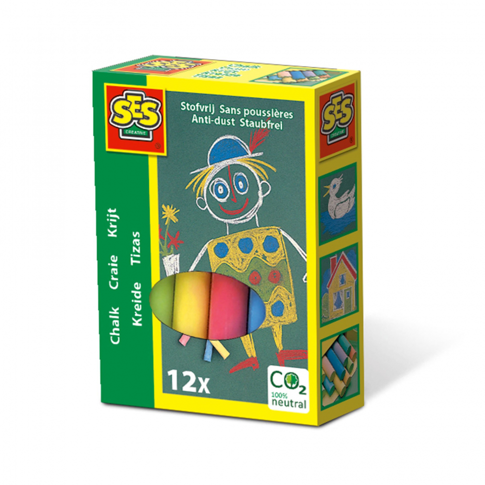 Creta colorata copii pentru desen pe tabla si asfalt, 12 bucati [1]