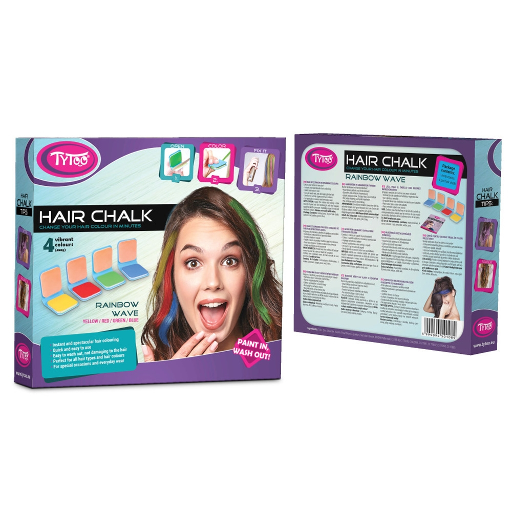 Creta colorata pentru par, 4 cul/set, Rainbow Wave [3]