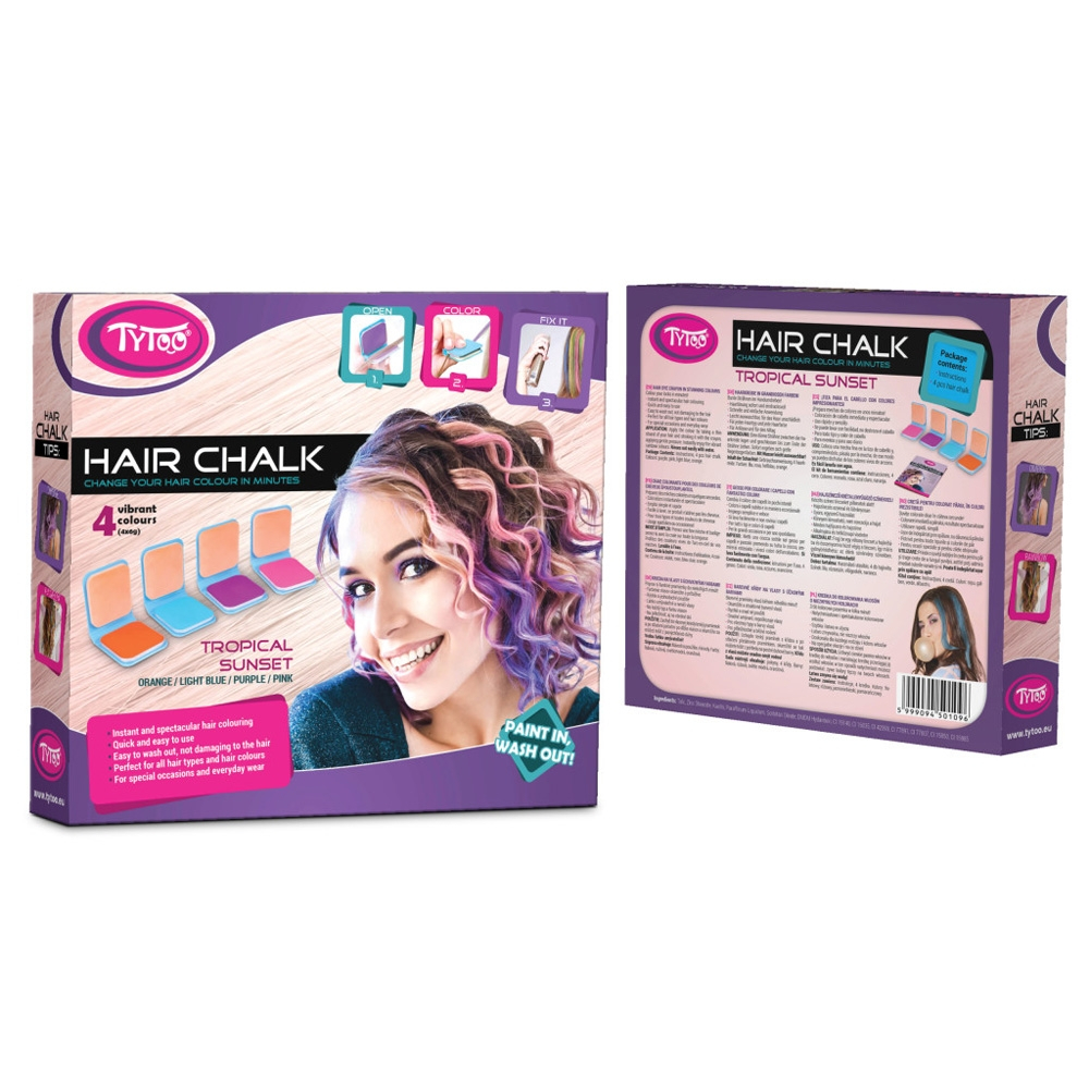 Creta colorata pentru par, 4 cul/set, Tropical Sunset [3]