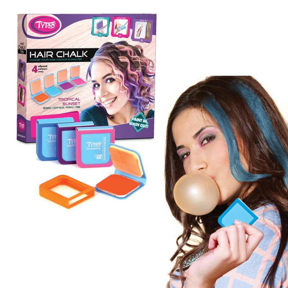 Creta colorata pentru par, 4 cul/set, Tropical Sunset [1]