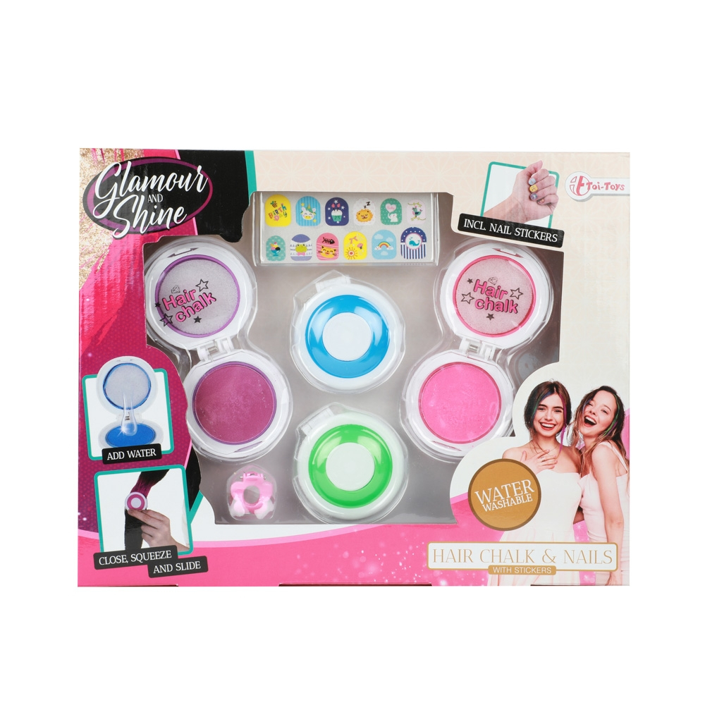 Creta colorata pentru par + accesorii manichiura - Toi-Toys [2]