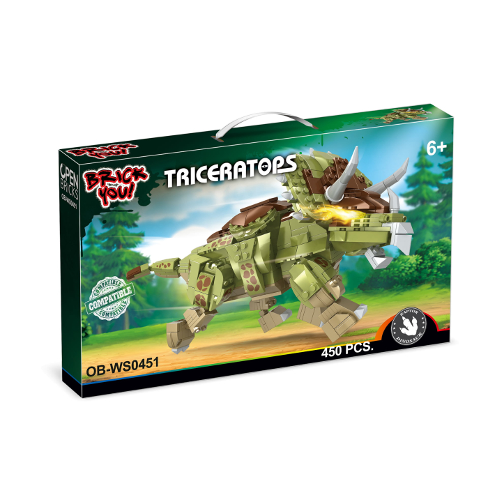Dinozaur de jucarie - Set constructie Triceraptos (450 piese) [1]