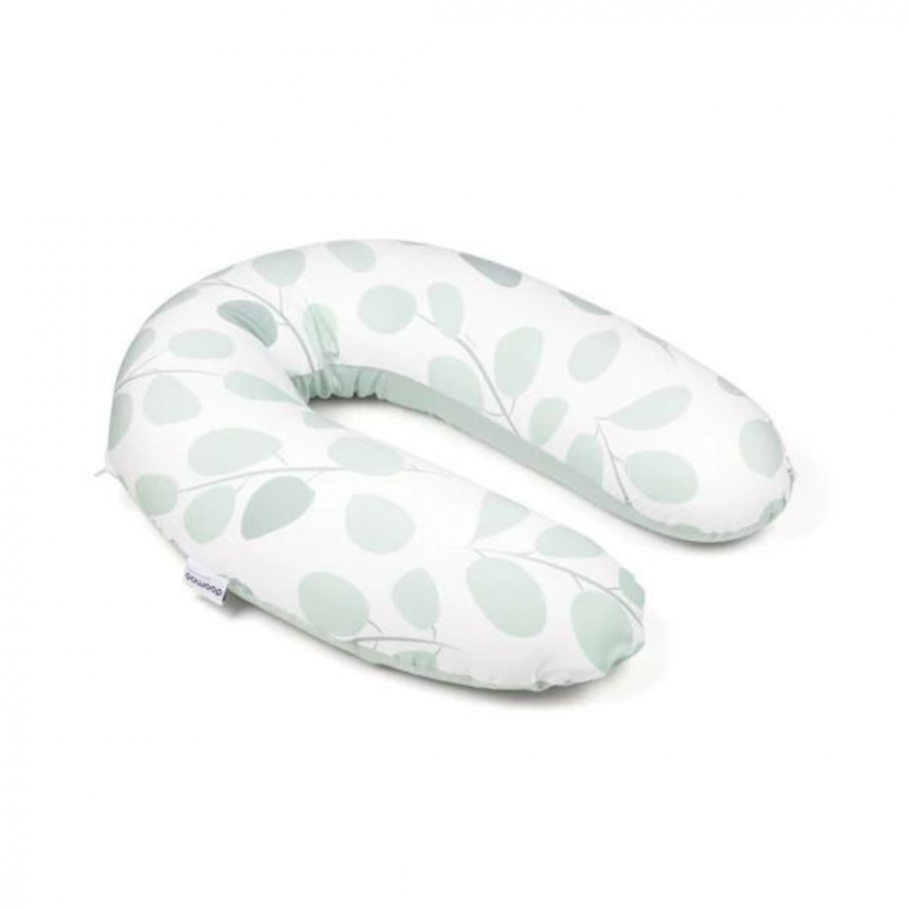  Doomoo - Perna mare pentru gravide si bebelusi 3 in 1, bumbac organic Buddy Leaves Aqua Green [1]