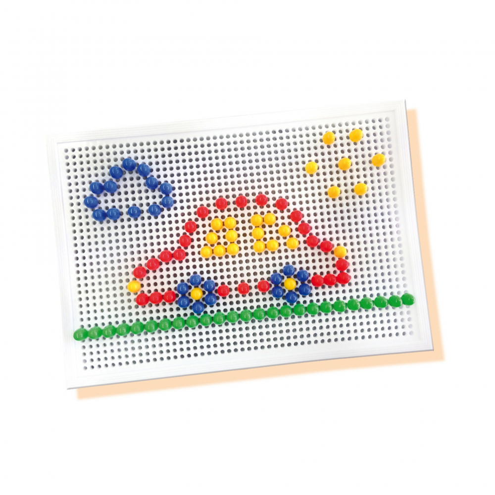 Set creativ mozaic - Tabla de jucarie mozaic cu pini colorati [7]