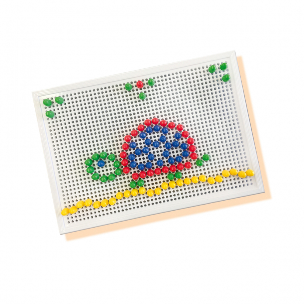 Set creativ mozaic - Tabla de jucarie mozaic cu pini colorati [5]