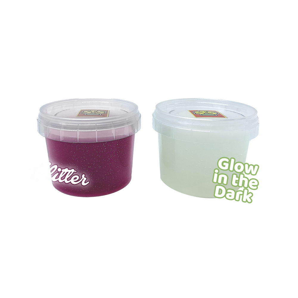 Slime colorat fluorescent cu sclipici pentru copii (2x120 gr.) [2]