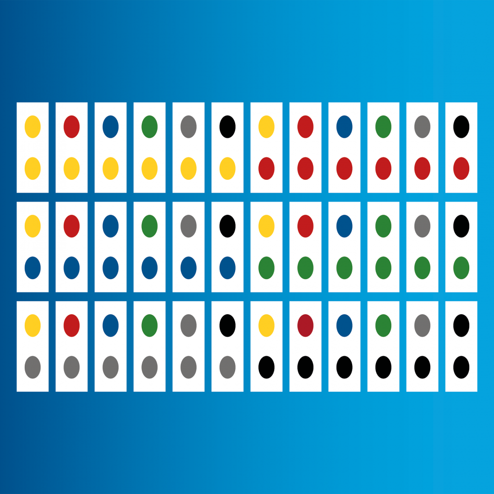Joc 2 in 1 Potriveste 4 & Domino curcubeu Hubelino (71 piese) [2]