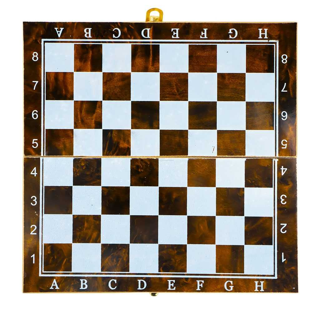 Joc 3 in 1: sah, table, dame! Cutie lemn, 39.5x19.5cm [5]